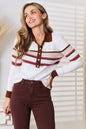 Basic Bae Striped Collared Neck Rib-Knit Top New Era Fashion LLc