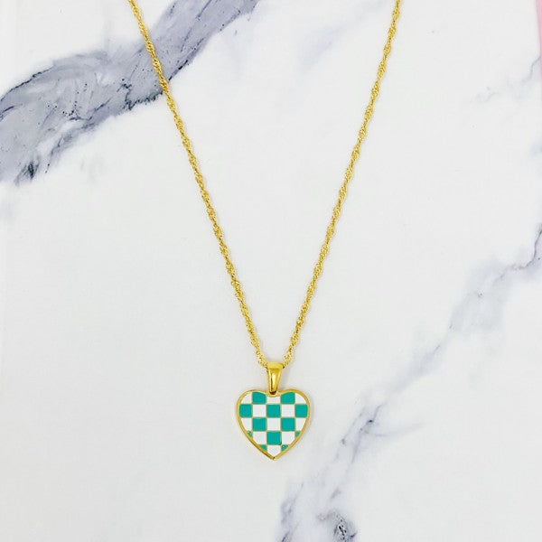 Checkered Heart Necklace Shop Style & More | Fresh Looks, Everyday Deals & Free Shipping