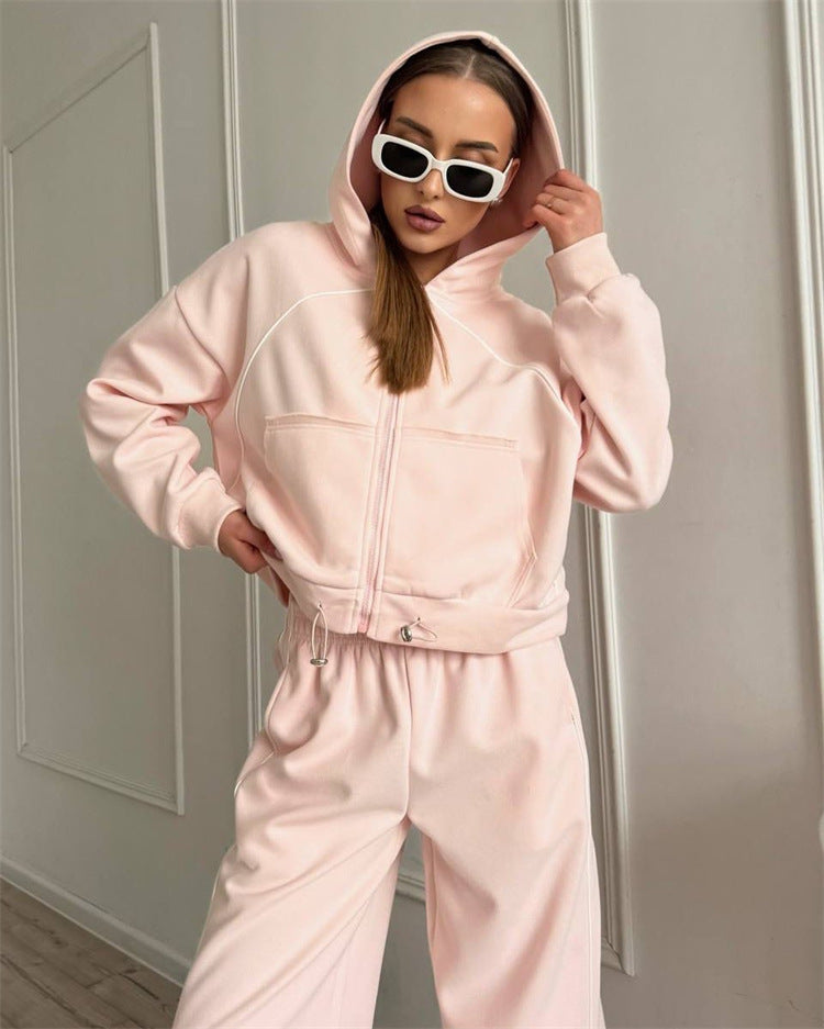 Women’s Sportswear Set Solid Color Cardigan Set FitiqueFit