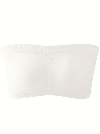 Plus Size Double-Layer Anti-See-Through Base Layer Tube Top Bra with Padded Cups, Wire-Free, and Underwire-Free NovaCart