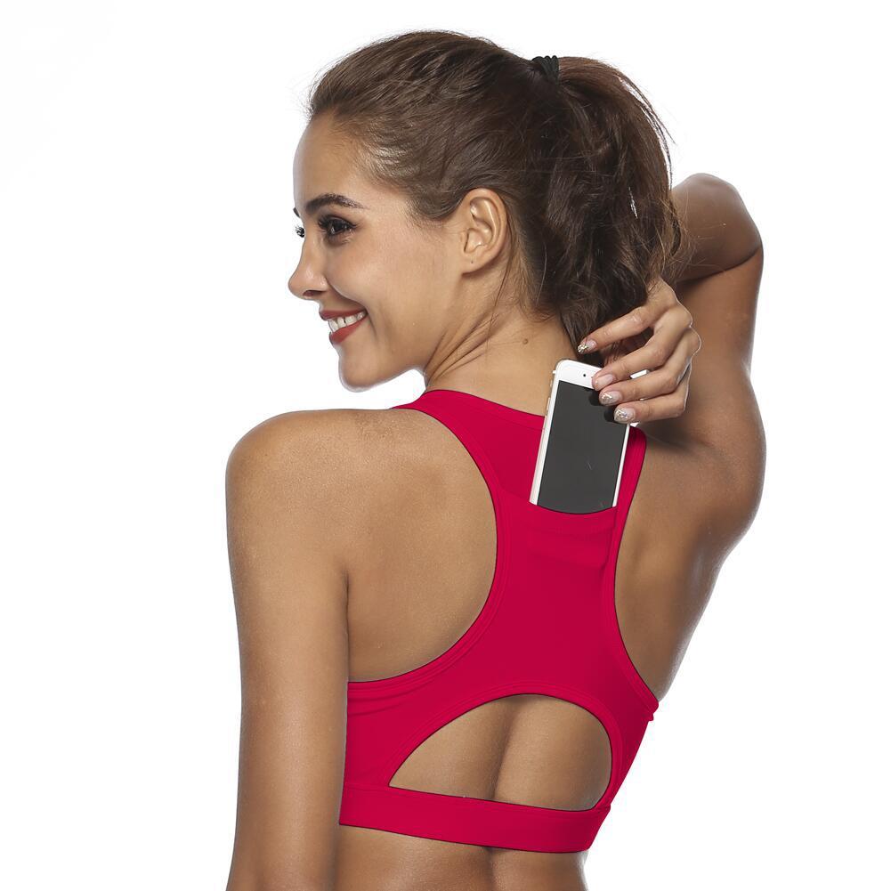 Women’s Breathable Sports Bra with Back Pocket FitiqueFit