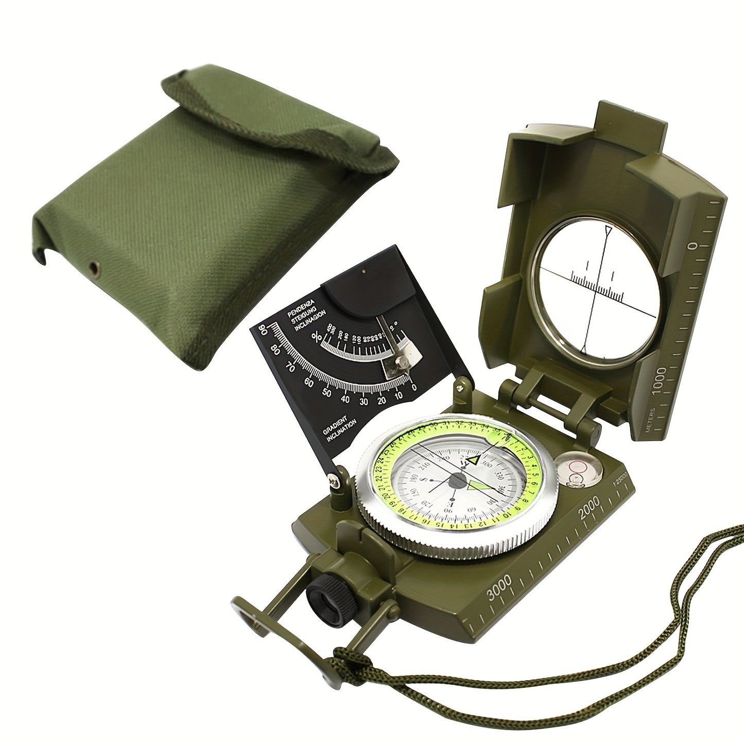 Multifunctional Luminous Dial Waterproof Anti-fog Accurate Compass For Hiking Camp NovaCart