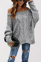 Strapless Loose Off Shoulder Solid Color Pullover Sweater Grayceful LLC