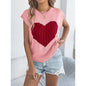 Women’s Heart Color Block Knit Top – Casual Sleeveless Valentine Tank FitiqueFit