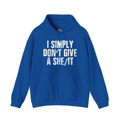 I Simply Don't Give A She/It Hooded Sweatshirt The Devil's Pickle