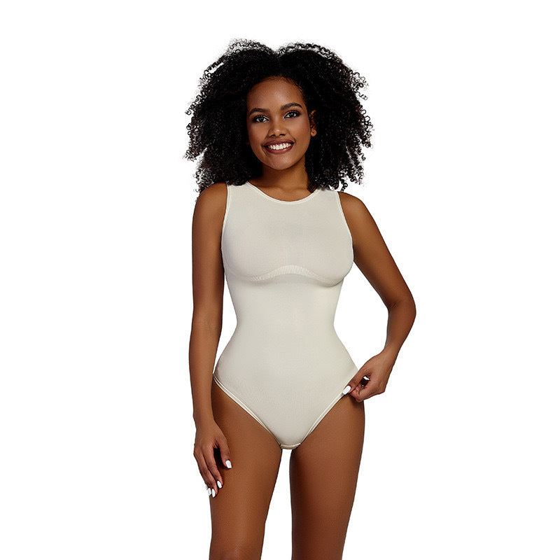 Shaping Tight Belly Trimming Vest Solid Color Round Neck Jumpsuit Grayceful LLC