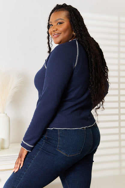 Basic Bae Long Raglan Sleeve Round Neck Top New Era Fashion LLc