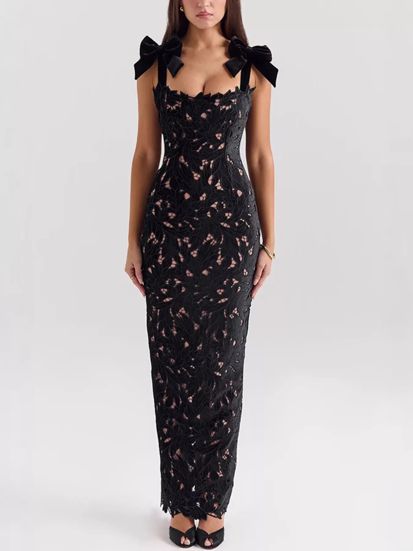 Slit Tie Shoulder Maxi Dress New Era Fashion LLc