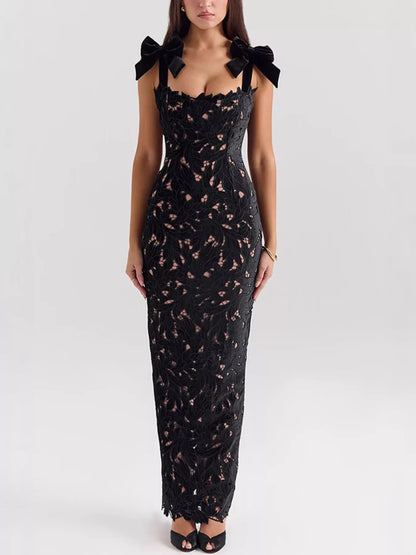 Slit Tie Shoulder Maxi Dress New Era Fashion LLc