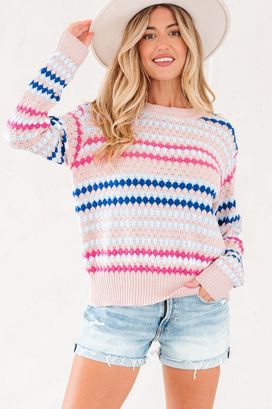 Amelia Patterned Drop Shoulder Sweater Shop Style & More | Fresh Looks, Everyday Deals & Free Shipping