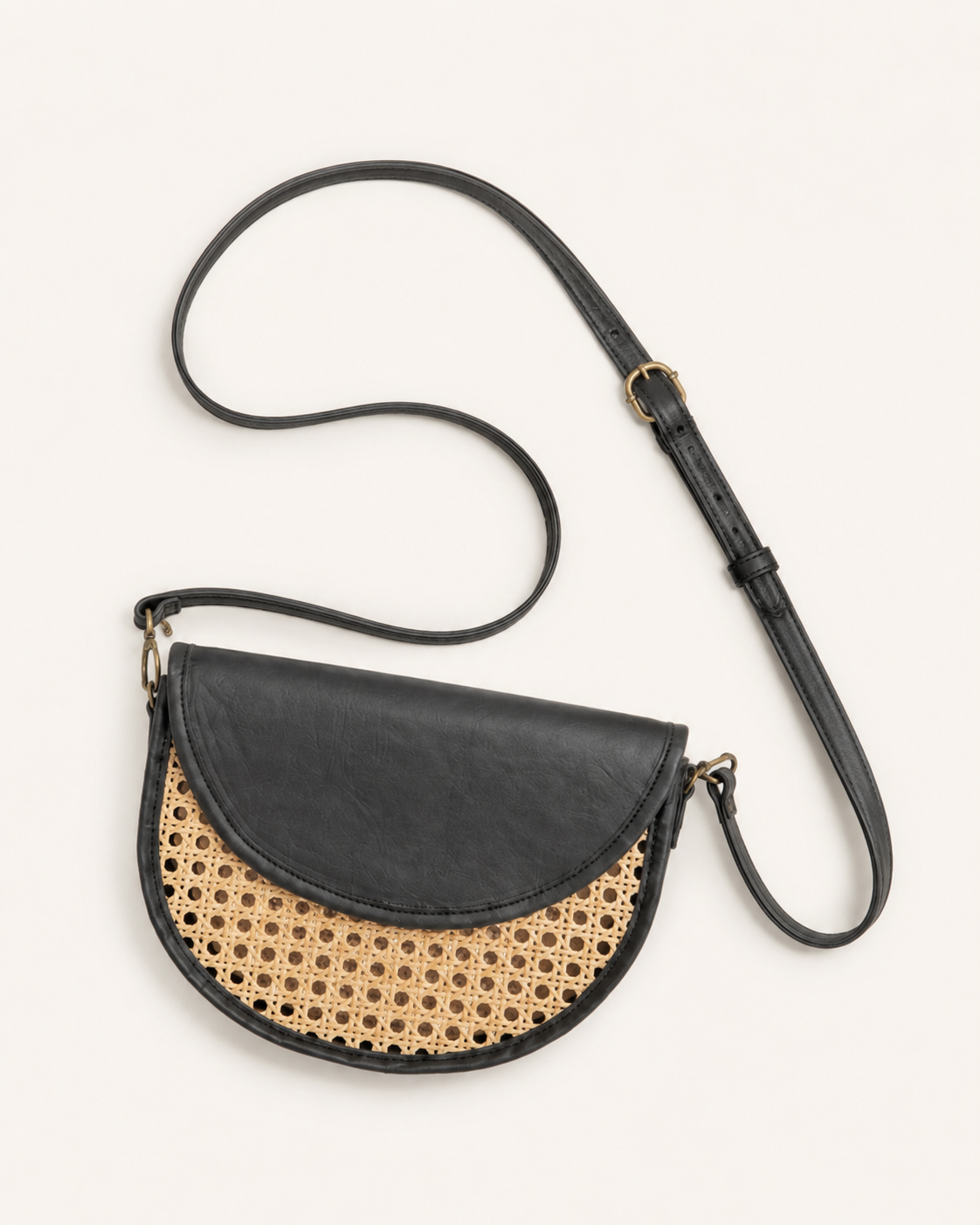 Raja Leather and Cane Crossbody Village Thrive