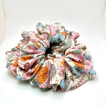Colorful Flowers Ribbed Scrunchie Enchanted Scrunch