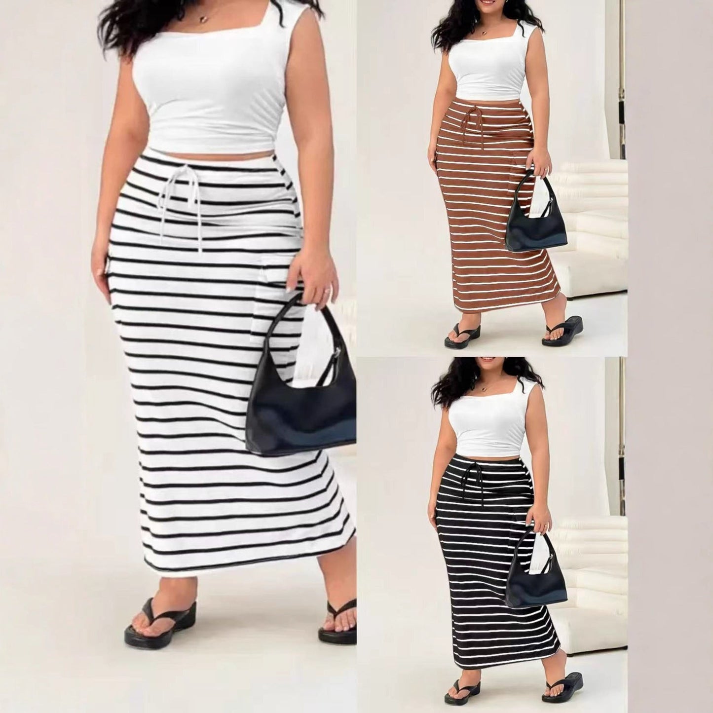 Knitted Simple Pocket Slim-fit Hip Skirt Grayceful LLC