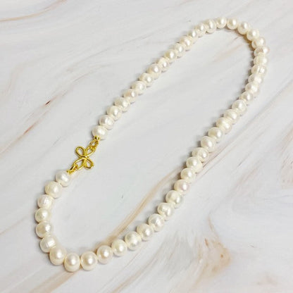 Clover Clasp Genuine Pearl Necklace Shop Style & More | Fresh Looks, Everyday Deals & Free Shipping