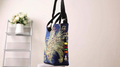 Wo 'S Embroidered Satchel Bag, Fashion Double Handle Purse, Retro Style Handbag with Removable Strap NovaCart