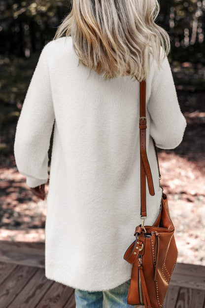 Solid Fuzzy Button-Front Cardigan Shop Style & More | Fresh Looks, Everyday Deals & Free Shipping