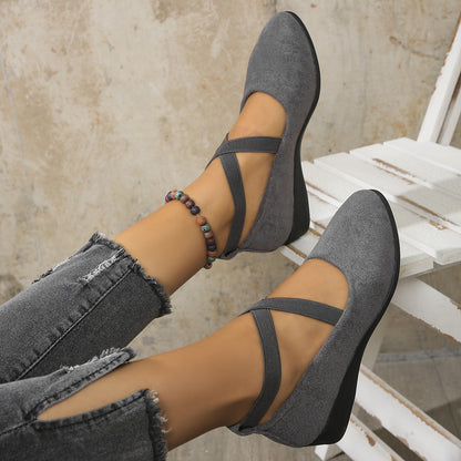 Elastic Band Platform Wedge Pumps – 6 Colors EU 35–43 FitiqueFit