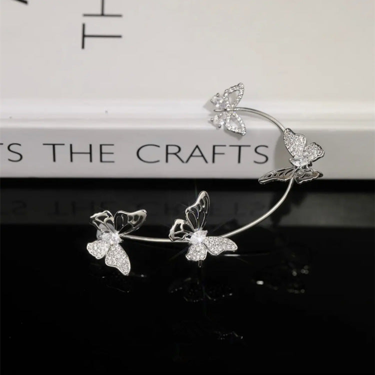 Elegant Butterfly Ear Clips | No-Piercing, All-Season, Plated K, Glass Mosaic, By Yugeweer NovaCart