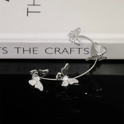 Elegant Butterfly Ear Clips | No-Piercing, All-Season, Plated K, Glass Mosaic, By Yugeweer NovaCart