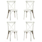 4-Pack Resin X-Back Chair, Mid Century Chair Modern Farmhouse Cross Back Chair for Kitchen ,Lime Wash
