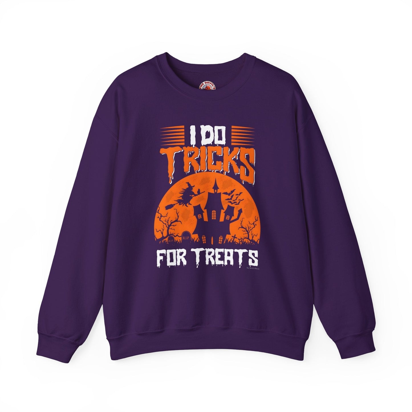 I Do Tricks For Treats Crewneck Sweatshirt The Devil's Pickle
