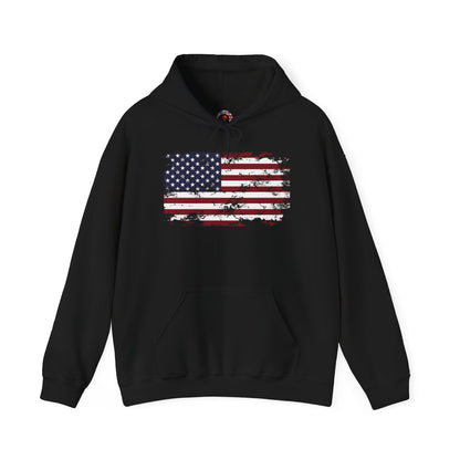 Vintage Style American Flag Hooded Sweatshirt The Devil's Pickle