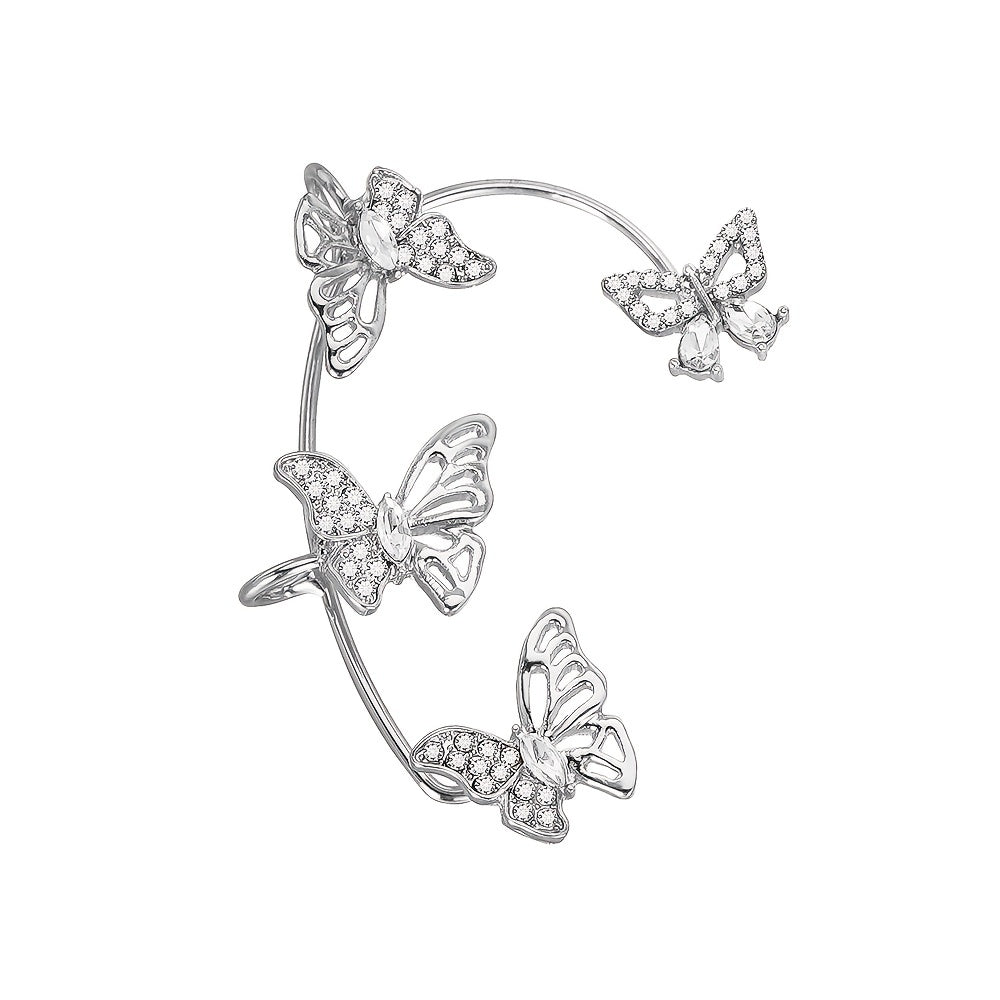 Elegant Butterfly Ear Clips | No-Piercing, All-Season, Plated K, Glass Mosaic, By Yugeweer NovaCart