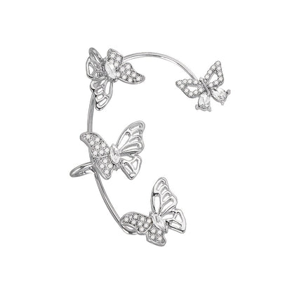 Elegant Butterfly Ear Clips | No-Piercing, All-Season, Plated K, Glass Mosaic, By Yugeweer NovaCart