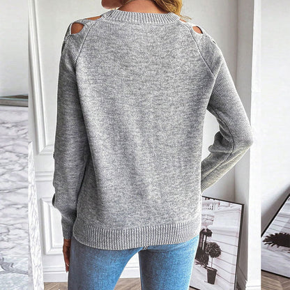 Women's Casual Long Sleeve Hollow Out Sweater FitiqueFit