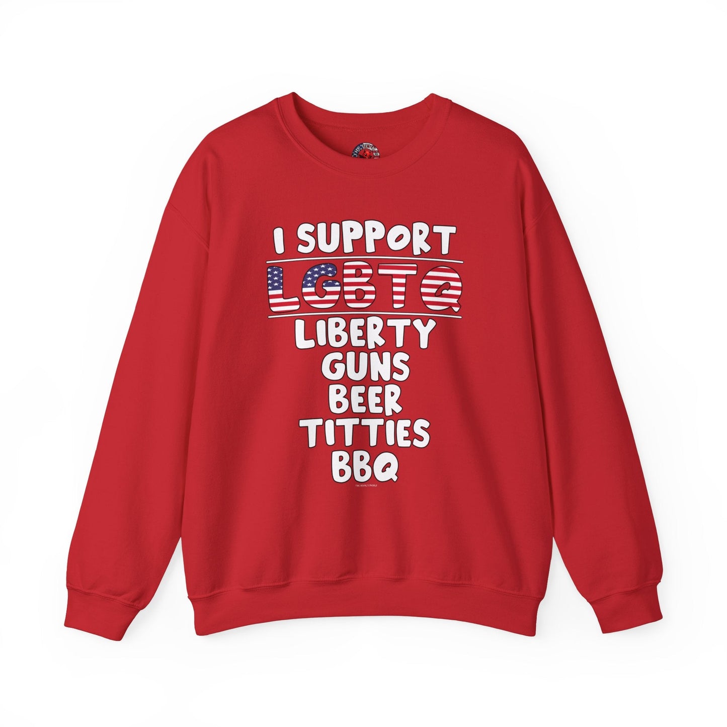 I Support LGBTQ Crewneck Sweatshirt The Devil's Pickle