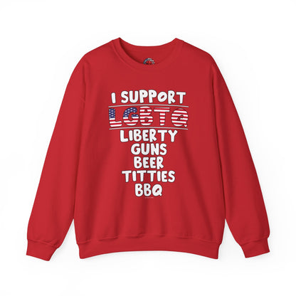 I Support LGBTQ Crewneck Sweatshirt The Devil's Pickle