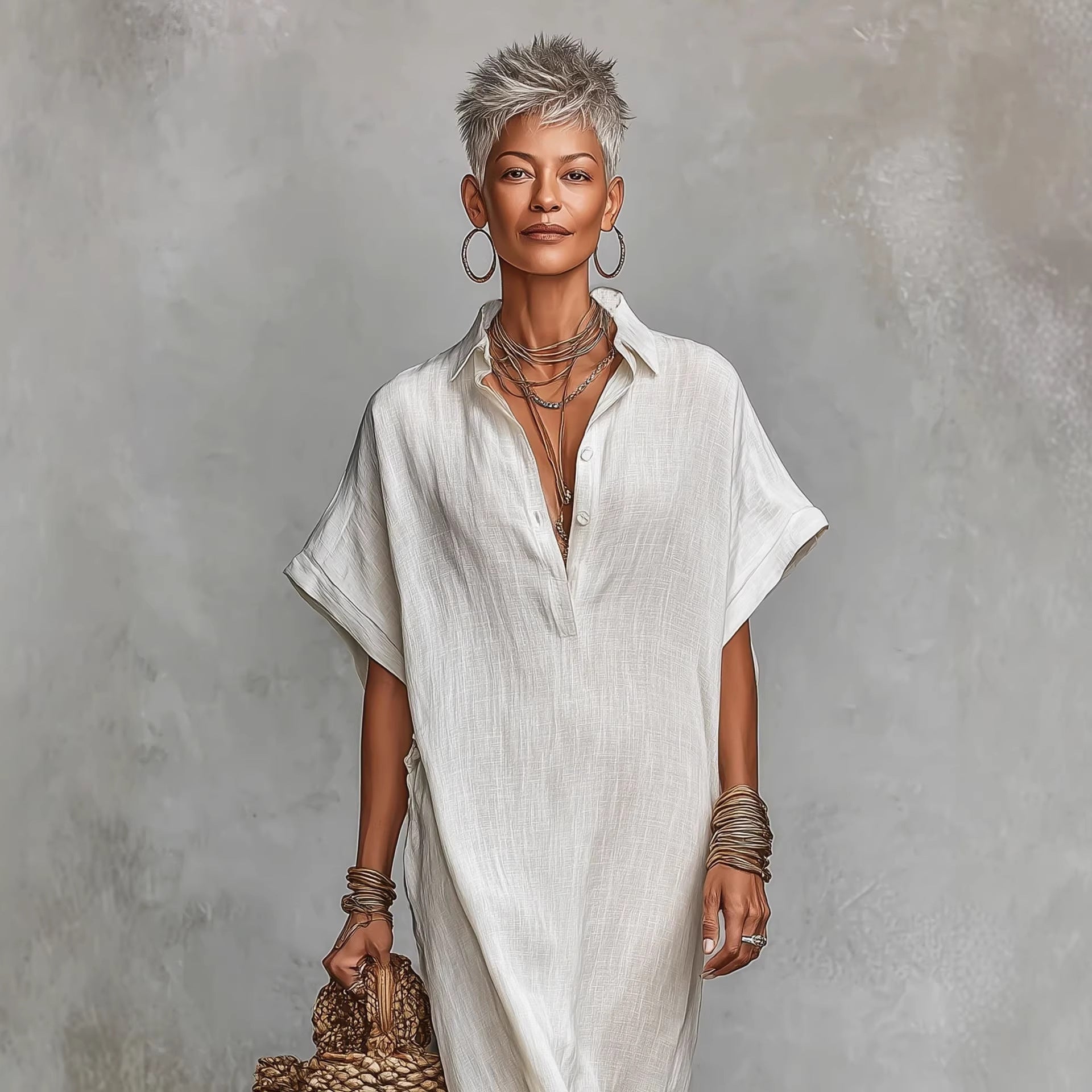 Women’s Loose Long Batwing Sleeve Dress FitiqueFit