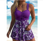 Women's Two-Piece Swimsuit Set – Skirted Bikini with Boxer Shorts FitiqueFit