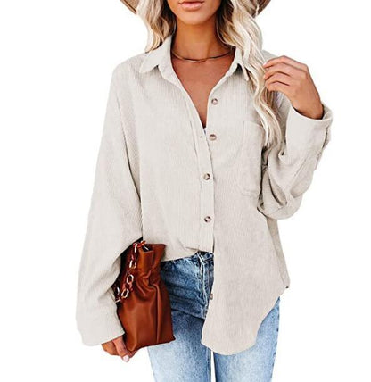 Corduroy Country Chic Shirt – Stylish Single-Breasted Cowgirl Shirt Country in My Heart