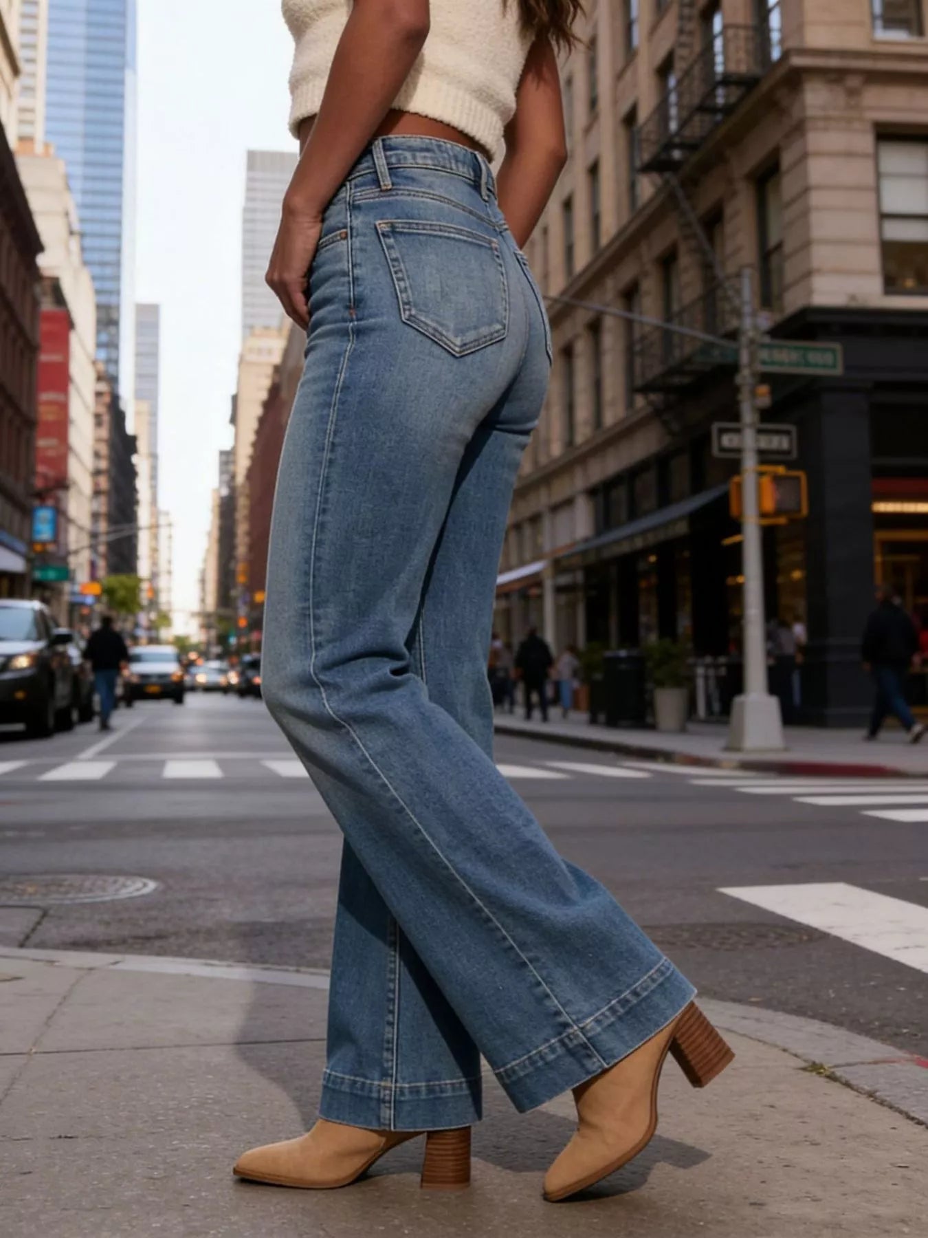 High-Waisted Flare Leg Jeans New Era Fashion LLc