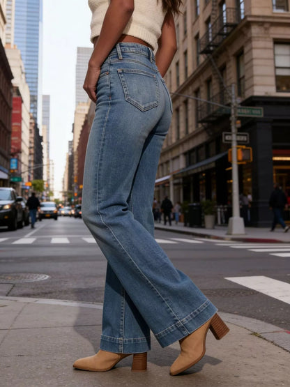 High-Waisted Flare Leg Jeans New Era Fashion LLc