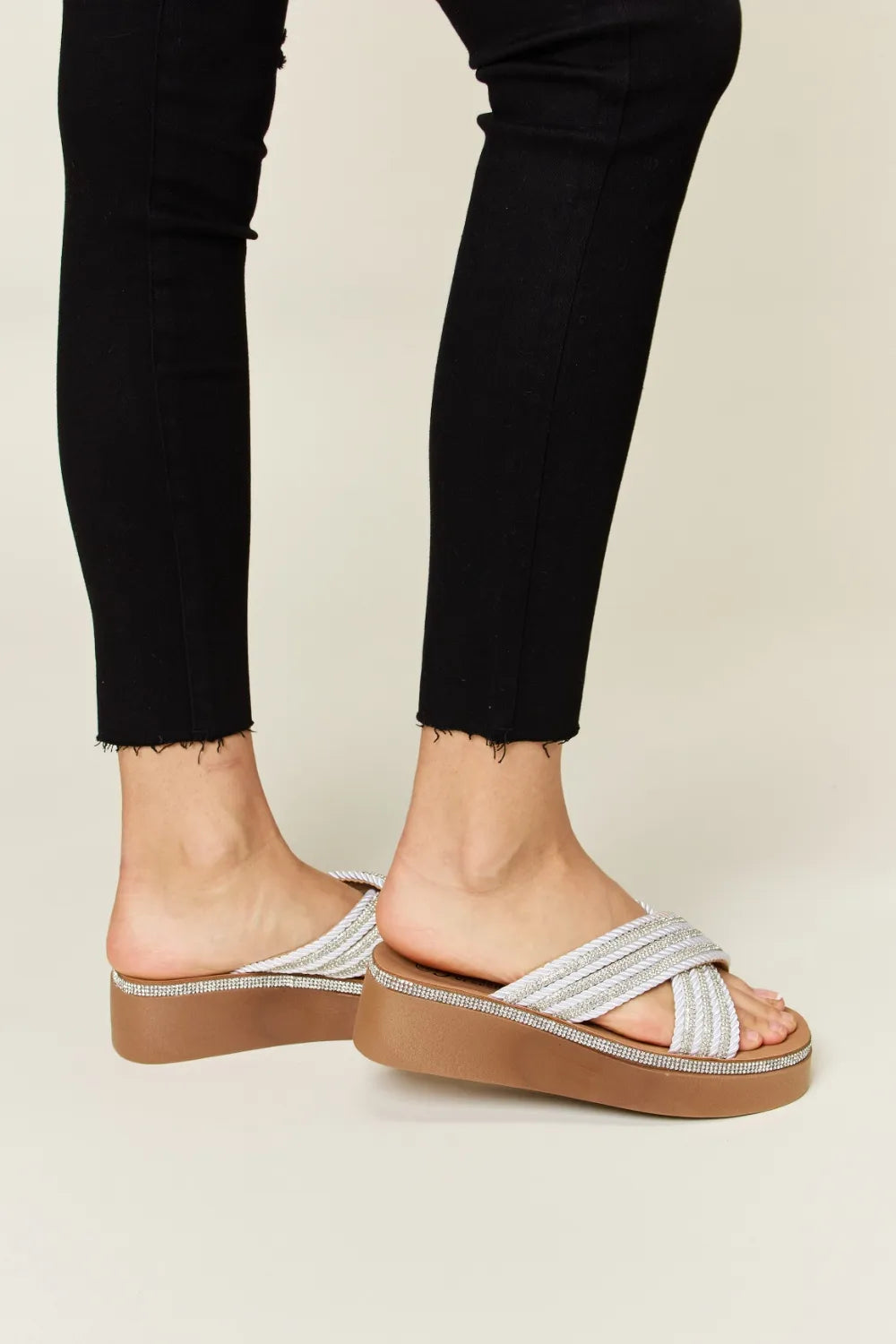Forever Link Rhinestone Platform Wedge Sandals New Era Fashion LLc