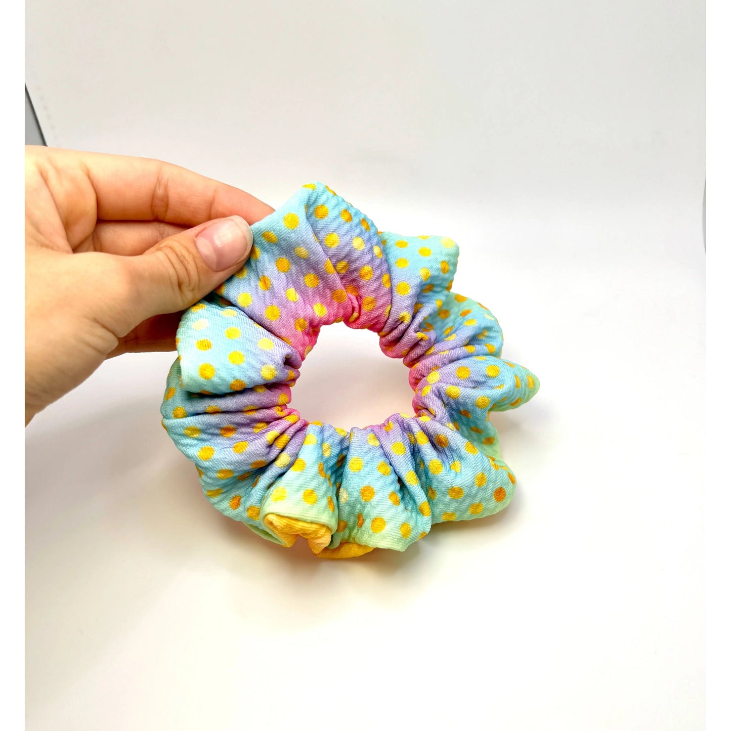 Mini Gold Dot Ombre Rainbow Bullet Scrunchie Enchanted Scrunch