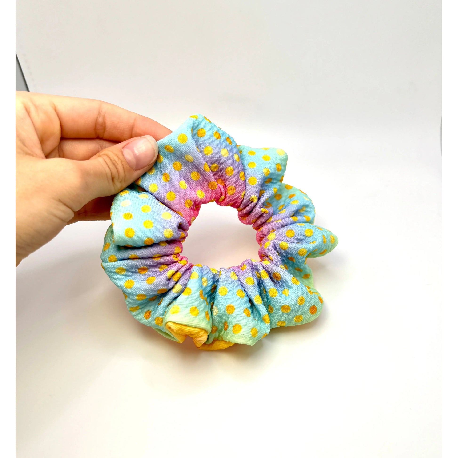 Mini Gold Dot Ombre Rainbow Bullet Scrunchie Enchanted Scrunch