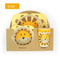 5pcs/set Children Baby Bamboo Fiber Tableware Baby Tableware Set Cartoon Animal Tableware Aet