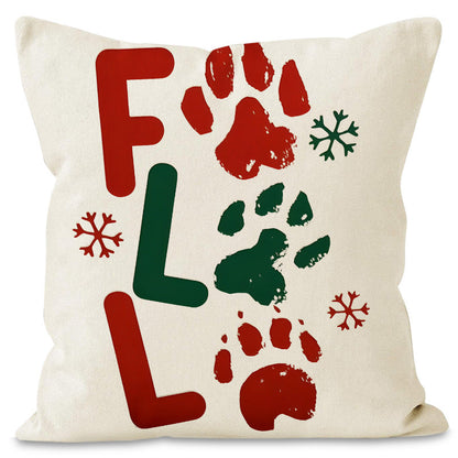 Christmas striped pillow cover linen black cat print pillowcase home holiday decoration cushion cover
