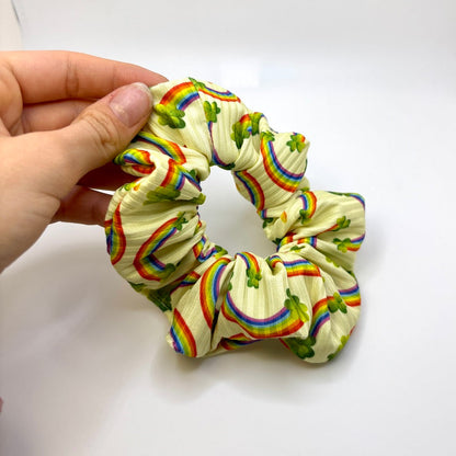 Mini Rainbow Clover St Patrick's Day Scrunchie Enchanted Scrunch