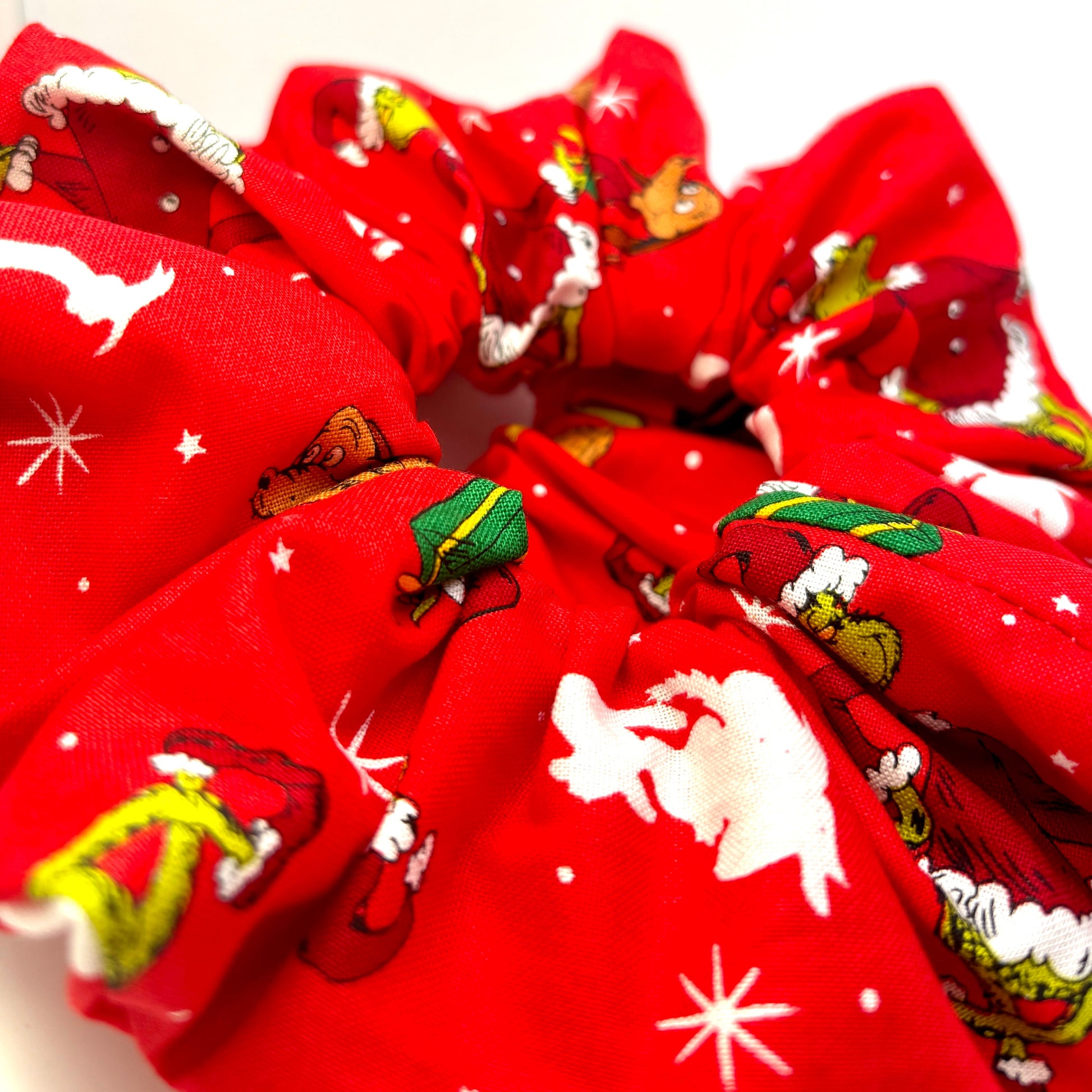 Red Grinch & Max Christmas Scrunchie Enchanted Scrunch