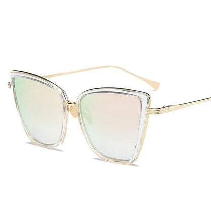 Big Cat Eye Sunglasses Women Black Mirror Sun Glasses FitiqueFit