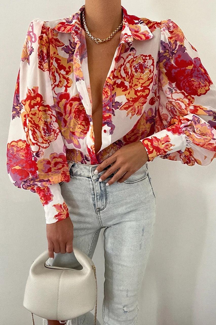 Long Sleeved Single Breasted Casual Top | Colorful Cowgirl Fashion for Every Day Country in My Heart