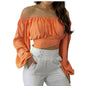 Off Shoulder Cross Tie Long Sleeve Top | Sexy & Trendy Cowgirl Look Country in My Heart