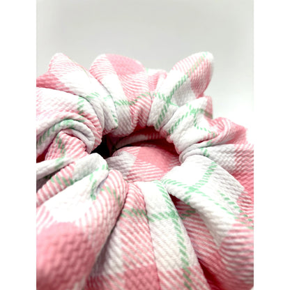 Pink & Green Plaid Spring Bullet Scrunchie Enchanted Scrunch