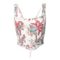 Floral Lace-Up Back Vest Top Country in My Heart