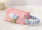 Set for Travel Corduroy Flower Makeup Bag and Beauty