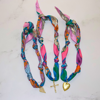 Scarf Necklace Multi Color Pattern Deep South Originals